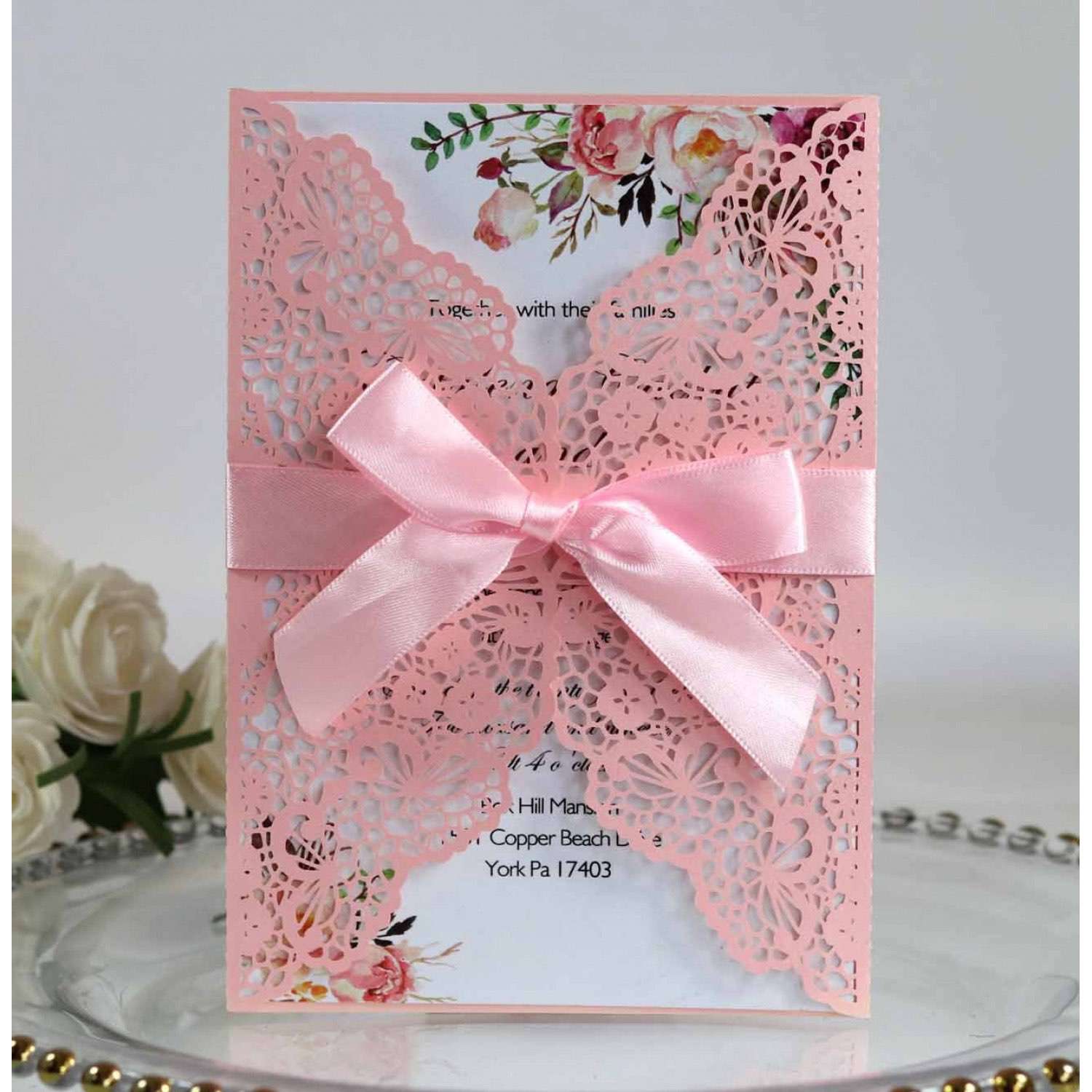Thanksgiving Day Invitation Card Lace Marriage Invitation Laser Cut Wedding Card